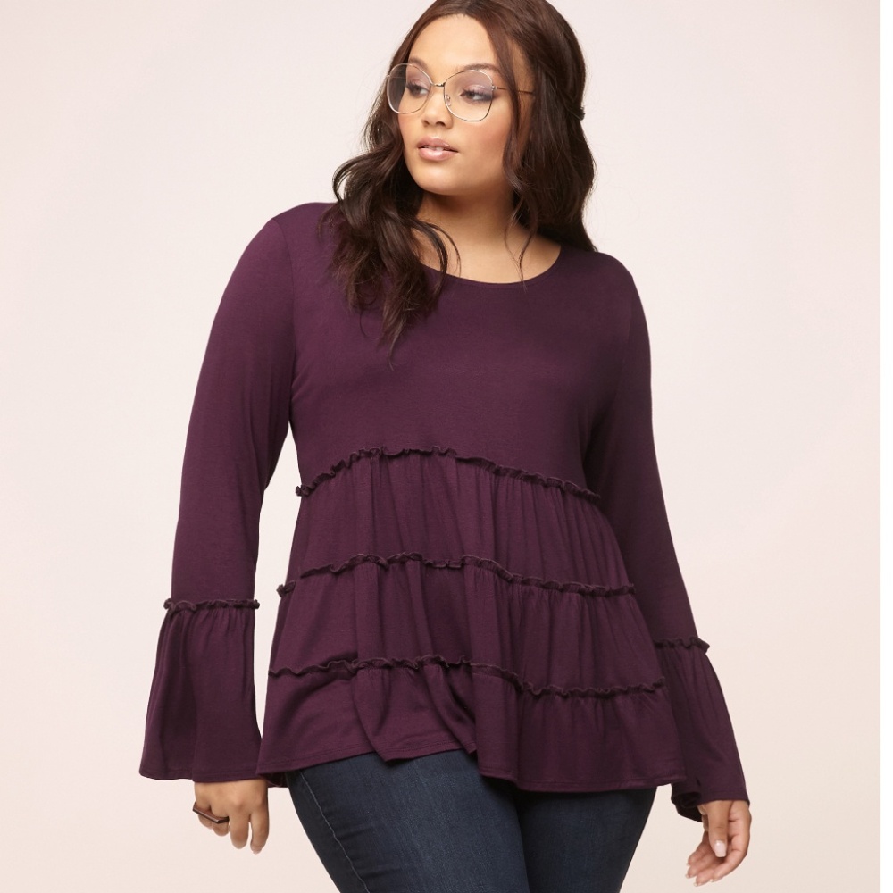 NWT Loralette tiered babydoll top